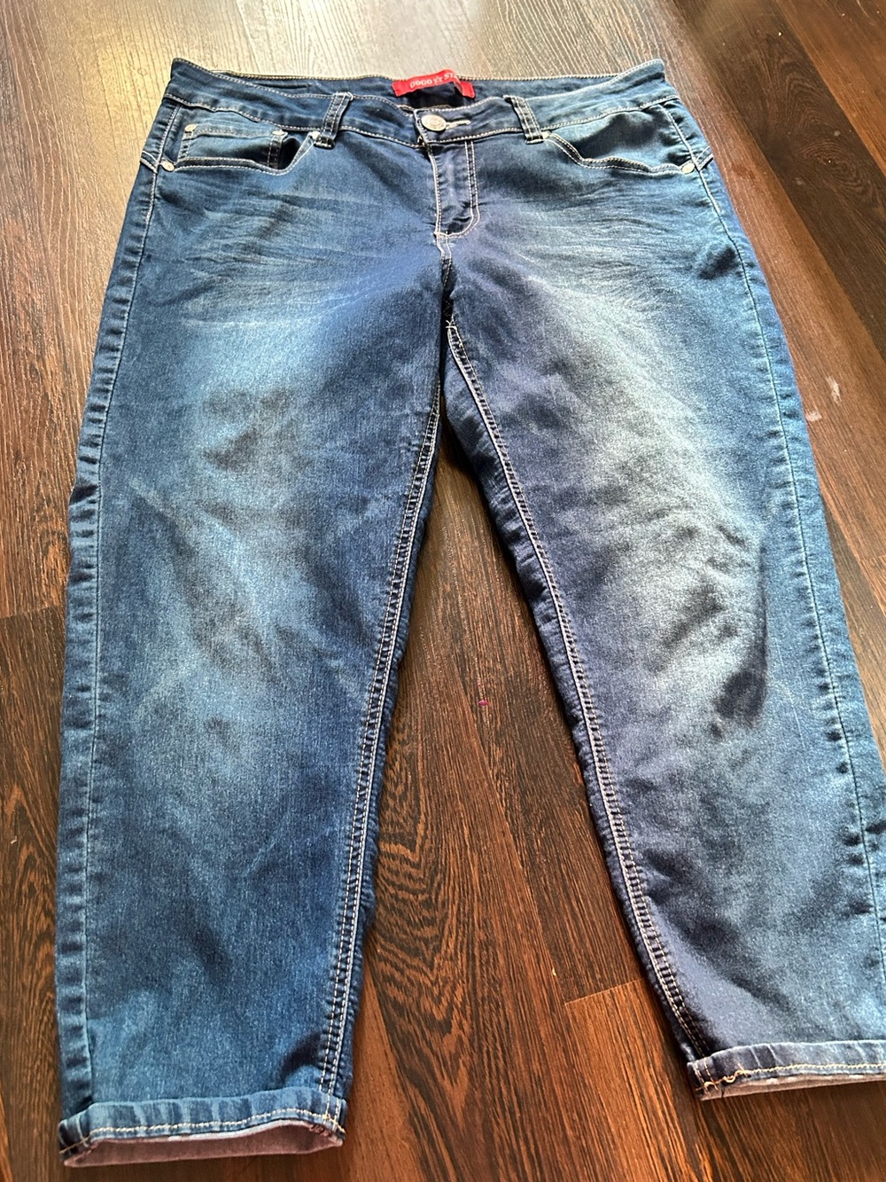 GOGO Dark Blue Denim Jeans with Branded Button